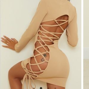 Black high neck side cut out bodycon dress